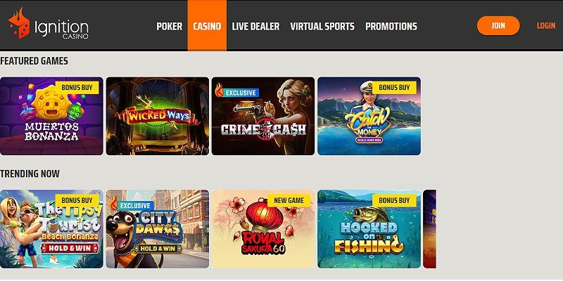 Ignition online casino lobby for Alabama players in 2026